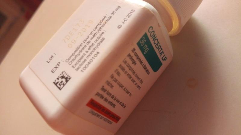 Concerta méthylphénidate 36mg