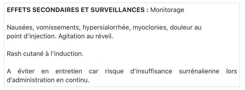 Effets secondaires et surveillances de l’étomidate Effets secondaires et surveillances de l’étomidate