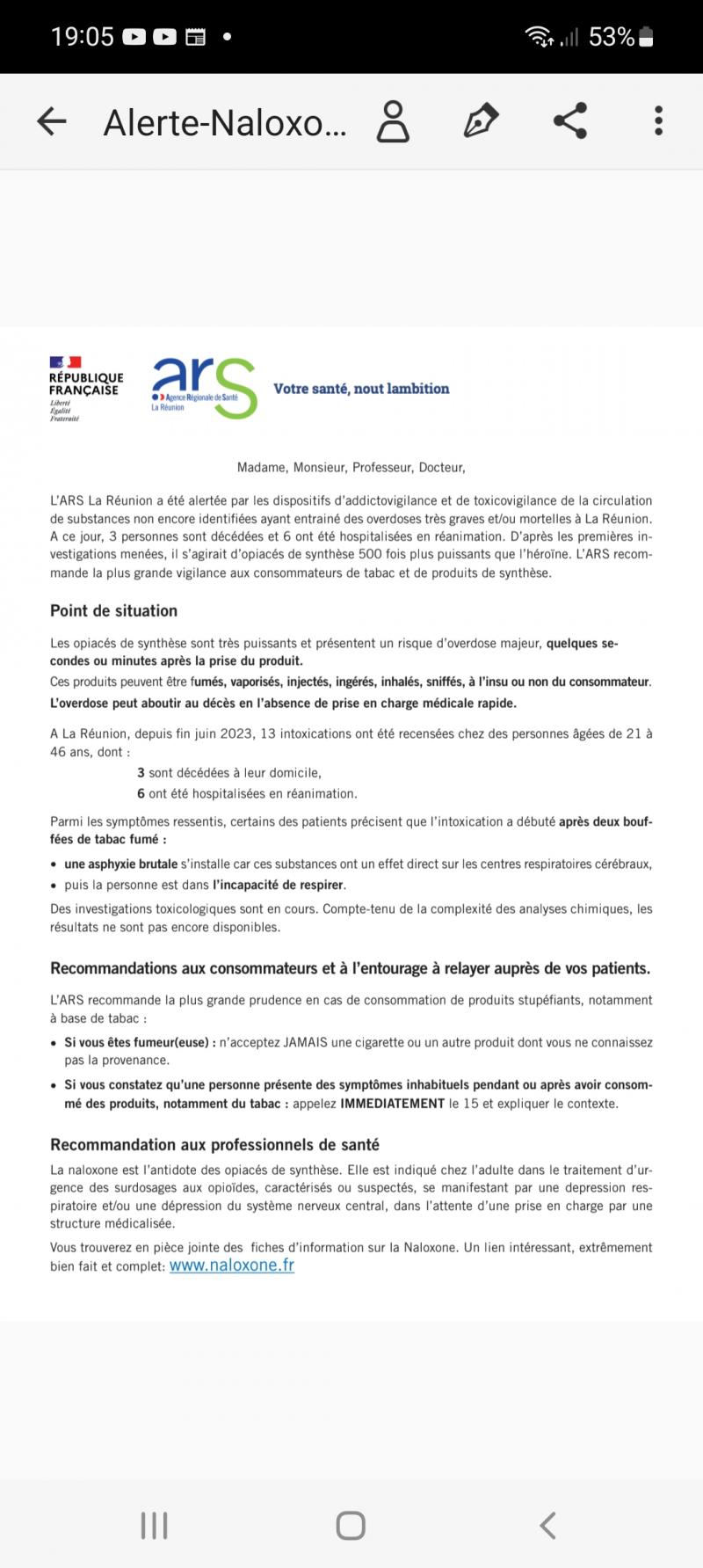 Rapport ARS Rapport ARS