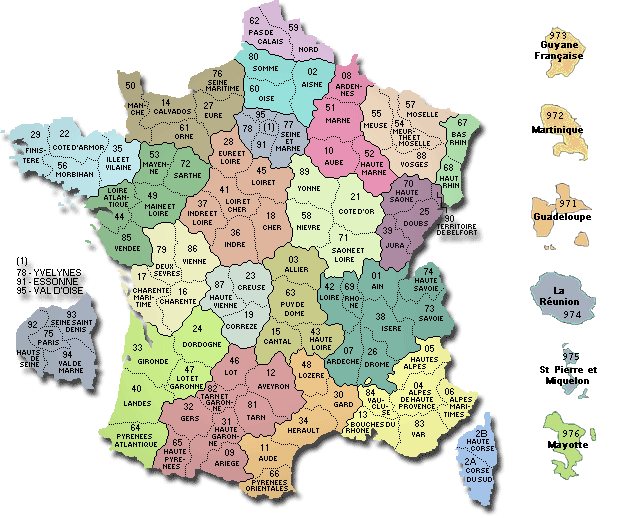 carte france departement